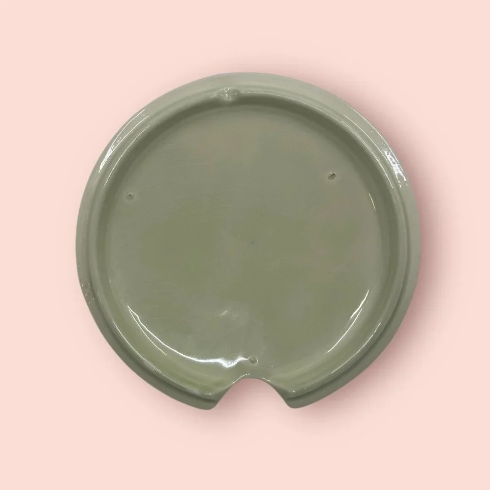 Vintage California Pottery Soup Tureen with a Lid & Ladle Pale Green Crazing USA